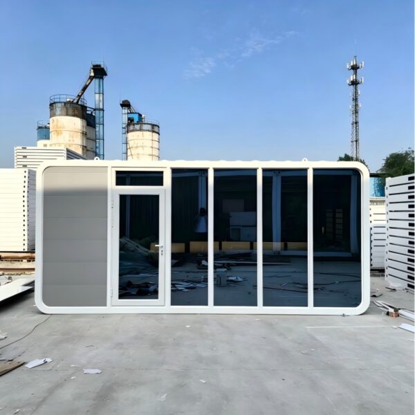 主图 Apple Cabin (1) Apple Cabin Prefabricated House OEM – Galvanized Steel Frame, Metal Carved Panels, Thermally Broken Aluminum Windows